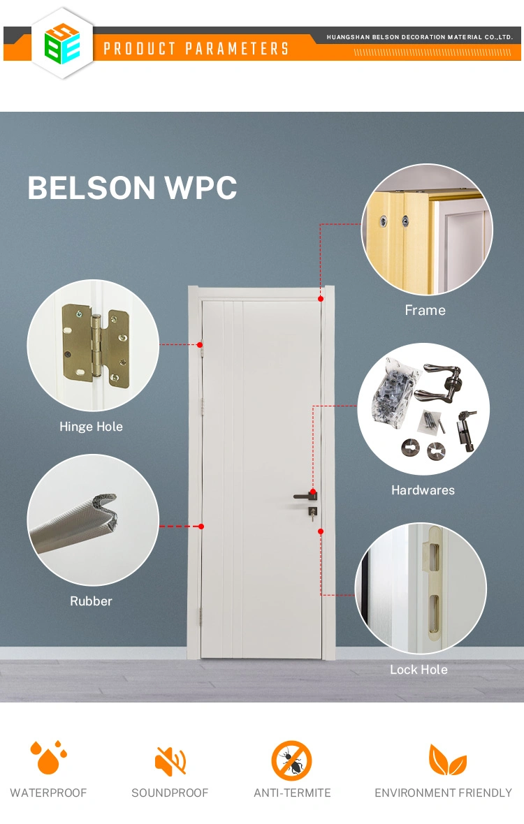 China Top Brand High Quality Full WPC Door Factory Price Promotion Products on Sale for Bedroom Interior Door Easy Installation