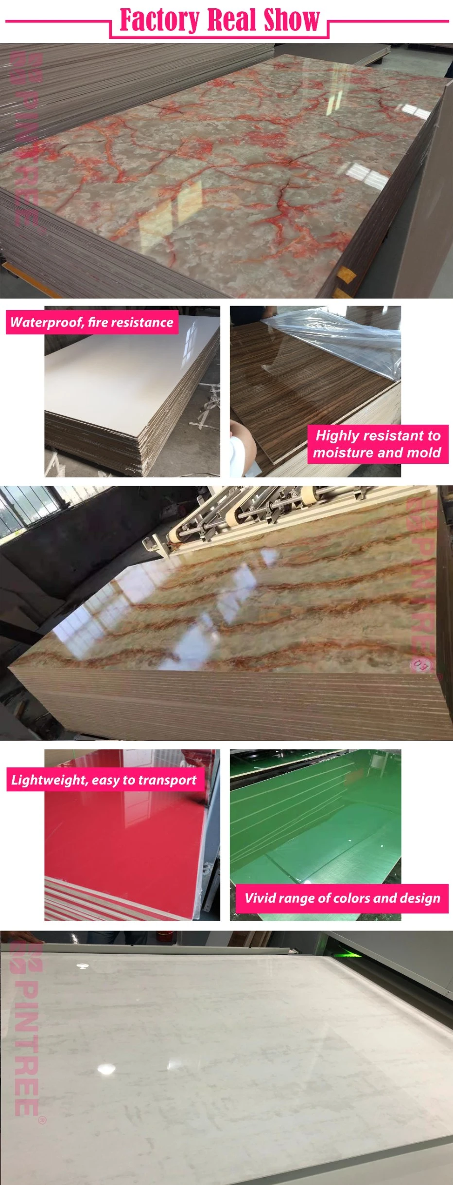 UV Wall Panel Laminated Wood Boards Melamine Particle Board