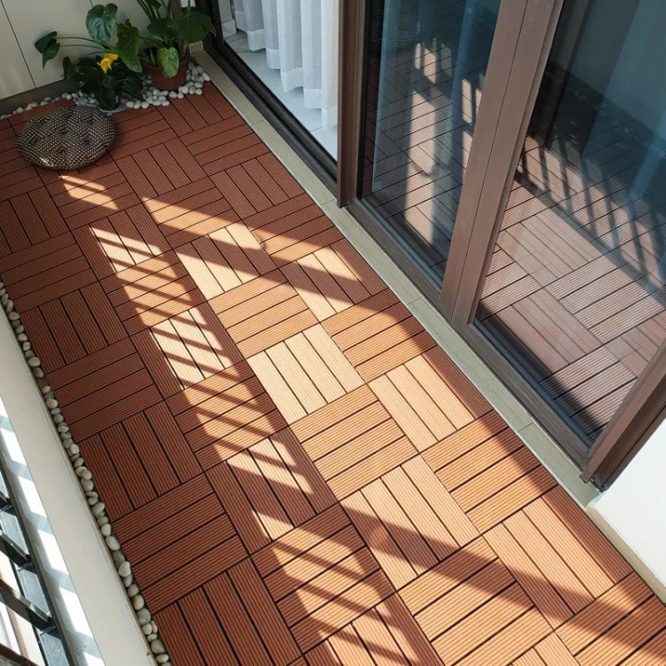 Hot Sale 300X300mm PE Material Anti-UV DIY Composite Wood Deck WPC Outdoor Flooring for Garden Floor