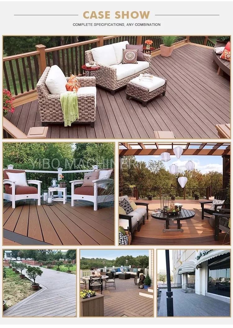 Villa, Garden, Park, Lake, Holiday Village, PE Wood Panelwpc Wall Panel Wall Pananti Slip Rectangle Hole Outdoor WPC Decking 3D Embossed Laminate Wood Flooring