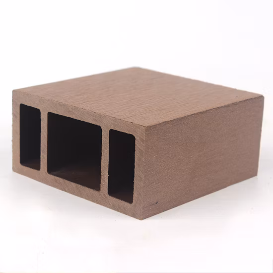 Poutre de pergola composite en plastique en bois de surface de ponçage imperméable de tube de bois de WPC 100mm * 50mm